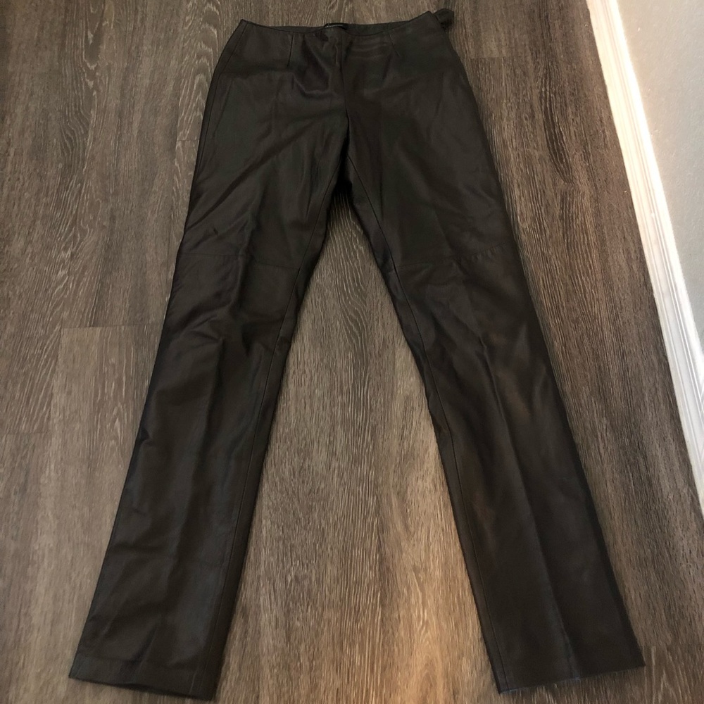 dark brown leather pants